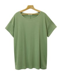 and　Me...(アンドミー)/Tシャツ レディース 半袖 ビッグT ゆったり ロング丈 チュニック Uネック/カーキ