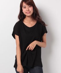 BENETTON (women)(ベネトン（レディース）)/ループロゴコットンUネックワイドTシャツ・カットソー/ブラック