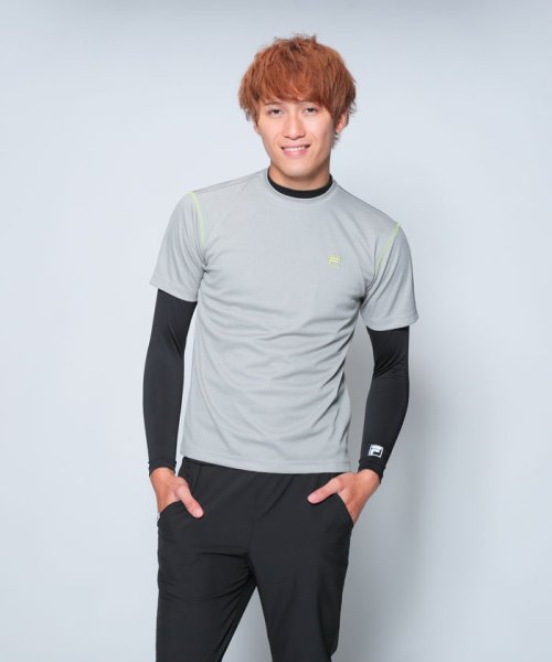 fila(men)(フィラ（メンズ）)/FILA【MEN’S】PEメッシュTシャツ+アンダーSET/グレー