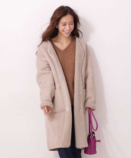 セール Andgirl 12月号掲載 フェイクムートンリバーシブルコート ナノ ユニバース Nano Universe Magaseek