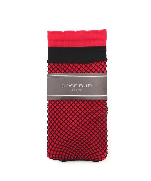 ROSE BUD(ローズバッド)/3wayカラー×編み靴下/レッド1