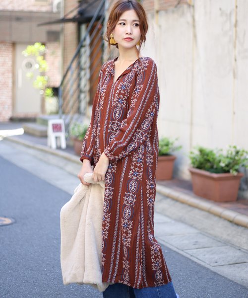 クーポン セール 50 Off Web限定 ペイズリーロングワンピース ブージュルード Bou Jeloud Magaseek