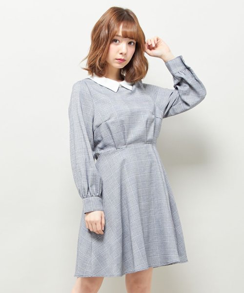 セール 衿付きチェック柄フレアワンピース イング Ingni Magaseek
