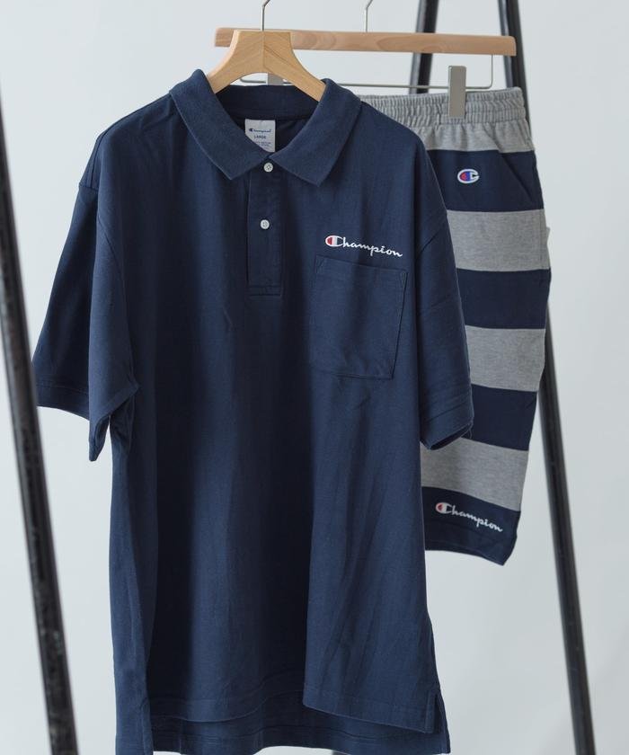 Champion×SHIPS JET BLUE：別注 セットアップ ポロシャツ×ボーダーショーツ　画像1