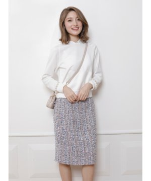 Jusglitty ジャスグリッティー カラフルツィードロングタイトスカート Jusglitty ジャスグリッティー カラフルツィードロングタイトスカート