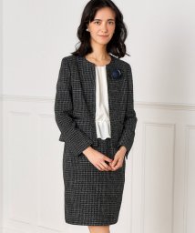 green label relaxing(グリーンレーベルリラクシング)/[WEB限定]D 格子ツイード ジャケット/ワンピース セット/NAVY