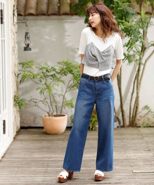 セール C ベルト付きデニムワイドパンツ イング Ingni Magaseek セール C ベルト付きデニムワイドパンツ イング Ingni Magaseek