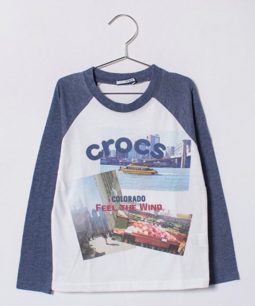 crocs(KIDS WEAR)(クロックス（キッズウェア）)/CROCSプリント長袖Tシャツ/ブルー