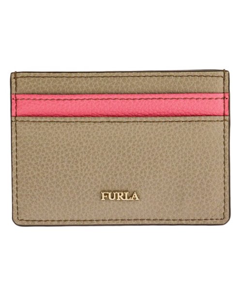 FURLA(フルラ)/フルラ　バビロン　カードケース/ライトグレー×ピンク