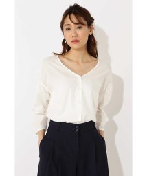 NATURAL BEAUTY BASIC(ナチュラルビューティーベーシック)/ギャザースリーブＶネック2WAYブラウス/オフ1