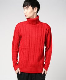 VICCI(ビッチ)/VICCI【ビッチ】ケーブル編みタートルネック長袖ニットソー/レッド