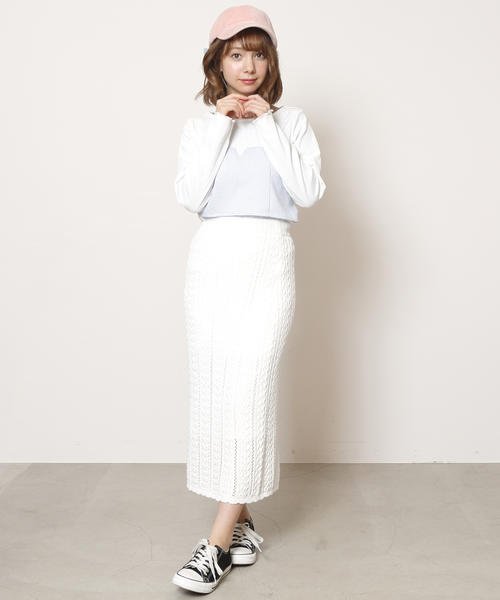 セール 66 Off 透かし編みニットロングスカート レイカズン Ray Cassin Magaseek