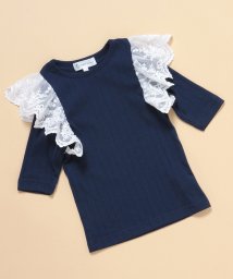 ROPE' PICNIC　KIDS(ロぺピクニックキッズ)/【ROPE' PICNIC KIDS】レースフリルトップス/ネイビー（40）