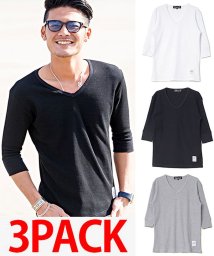 CavariA/CavariA【キャバリア】3Pパック サーマルVネック6分袖Tシャツ/500847123