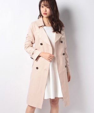 Jusglitty ジャスグリッティー トレンチコート コート トレンチ ベーシック ボタン ダウン ボタンダウン ベルト ベルト付 ウエスト ウエストベルト ミドル ミドル丈 ミドルコート ポケット 裏地 ポリエステル コットン アウター ベージュ ピンク Jusglitty
