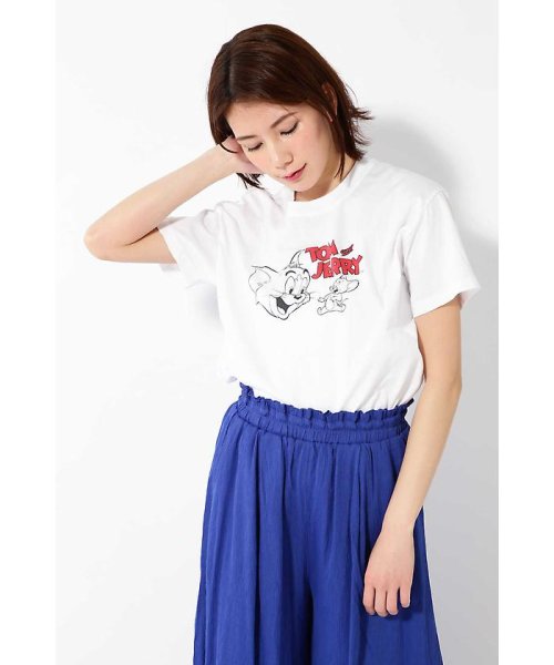 ROSE BUD(ローズバッド)/TOM&JERRYキャラクターTシャツ/ホワイト1