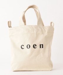 coen(coen)/【Sサイズ】coen2WAYロゴトートバッグ/OFFWHITE