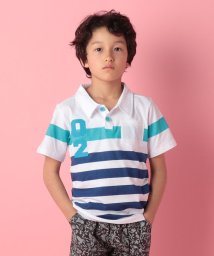 crocs(KIDS WEAR)(クロックス（キッズウェア）)/CROCS半袖ボーダーポロシャツ/ブルー