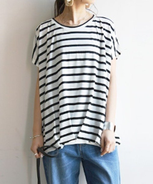 Tシャツ 半袖 選べる2type クルー vネック裾タックワイドプルオーバー カットソー 夏服 レディース トップス おしゃれ カジュアル ボーダー ゆったり アンドイット And It Magaseek Tシャツ 半袖 選べる2type クルー vネック裾タックワイドプルオーバー カットソー 夏服 レディース トップス おしゃれ カジュアル ボーダー ゆったり アンドイット And It Magaseek