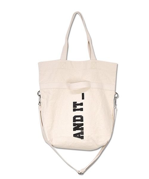 and it_(アンドイット)/トートバッグ【and it_】3wayキャンバスカジュアルロゴバッグ(レディース 鞄 バッグ BAG キャンバスバッグ トートバッグ ショルダーバッグ 斜め掛け/アイボリー