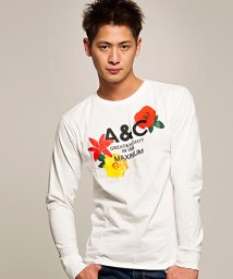 anchor craft(アンカークラフト)/anchorcraft【アンカークラフト】バラプリントクルーネック長袖Tシャツ/ホワイト