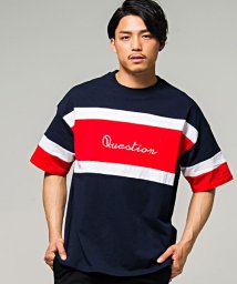 CavariA(キャバリア)/CavariA【キャバリア】切替配色ビッグシルエットクルーネック半袖Tシャツ/ネイビー