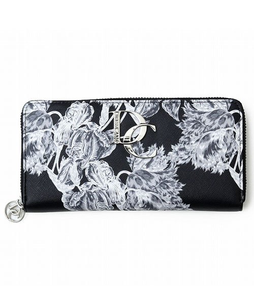 セール 60 Off Dresscamp ドレスキャンプ モノクロフラワーパターンラウンドジップウォレット 長財布 Dresscamp Dresscamp Magaseek