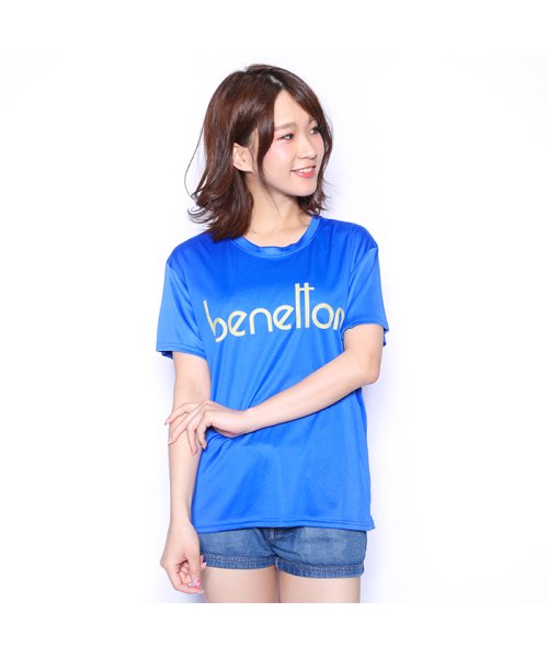 BENETTON (women)(ベネトン（レディース）)/ベネトンBIG半袖ラッシュTシャツ・ラッシュガード(UV加工UPF50＋)/ブルー