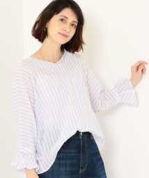 green label relaxing(グリーンレーベルリラクシング)/[WEB限定] ガーゼストライプ バックツイスト ブラウス/LILAC