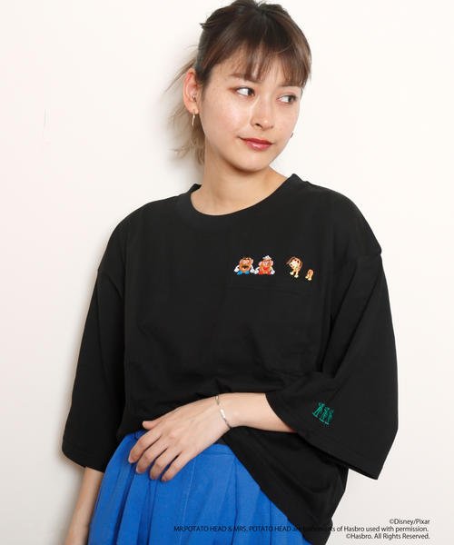 セール トイ ストーリー 刺繍半袖ドルマンt ダブルネーム Double Name Magaseek