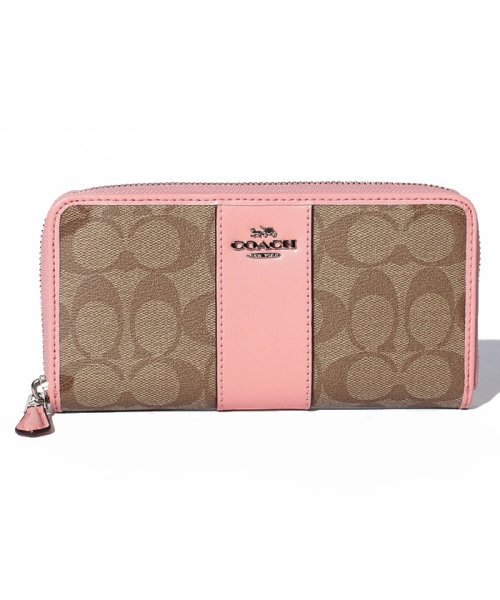 COACH(コーチ)/COACH OUTLET F54630 SVN3X ラウンドファスナー長財布/ピンク