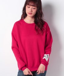 STYLEBLOCK(スタイルブロック（レディース）)/ビッグシルエットドロップショルダーロゴワッペンスウェットトレーナー/レッド