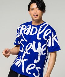 CavariA(キャバリア)/CavariA【キャバリア】メッセージプリントビッグシルエットクルーネック半袖Tシャツ/ブルー