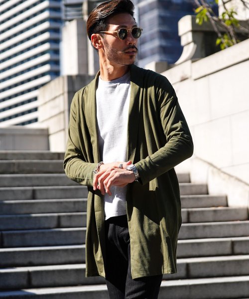 セール 天竺ロングカーディガン ロングカーディガン メンズ カーデ カーデガン 長袖 トップス ロング丈 ジギーズショップ Jiggys Shop Magaseek