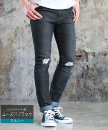 THE CASUAL(ザ　カジュアル)/(スプ) SPU ストレッチダメージスキニーデニムパンツ/ブラック系1