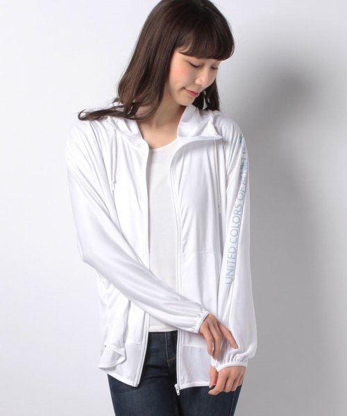 セール ベネトンフード付きドルマンラッシュガード Uv加工upf50 ベネトン レディース Benetton Women Magaseek