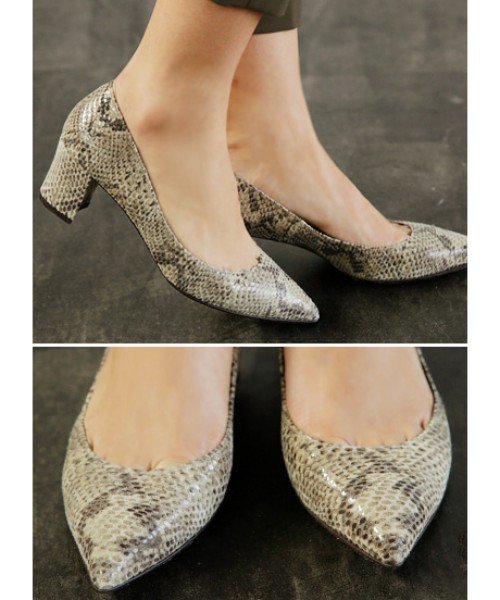 Made In Japan 5 5cmチャンキーヒールパンプス パイソン スタイルデリ Style Deli Magaseek