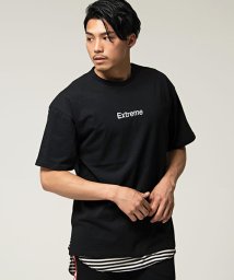 CavariA(キャバリア)/CavariA【キャバリア】バックプリントクルーネック半袖Tシャツ/ブラック