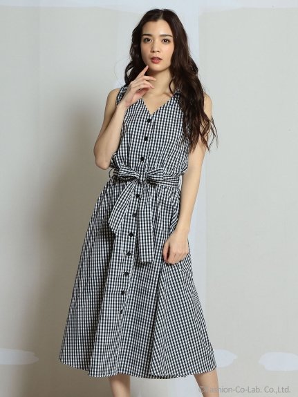 クーポン開催中 ウエストリボンノースリーブシャツワンピース ロイヤルパーティー Royal Party Magaseek