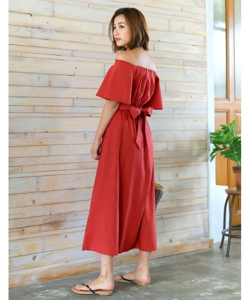 綿麻オフショルワンピース リエディ Re Edit Magaseek