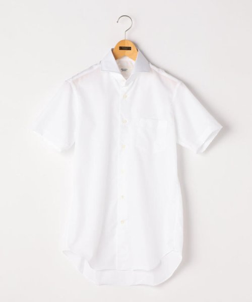 NOLLEY’S goodman(ノーリーズグッドマン)/ノンプレス半袖ワイドカラーシャツ/ホワイト