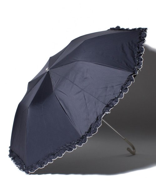 Bou Jeloud(ブージュルード)/晴雨兼用スカラフリル折りたたみ傘/ネイビー