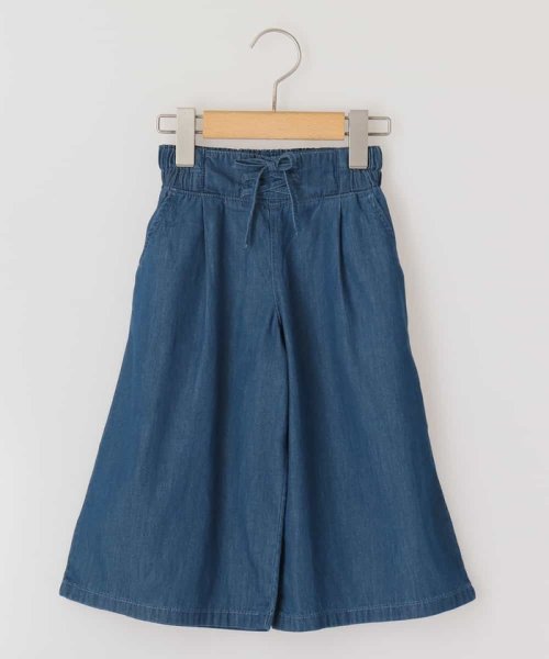 a.v.v(KID'S)(アー・ヴェ・ヴェキッズ)/[100－130]ウェストレースアップデニムガウチョパンツ[WEB限定サイズ]/ブルー