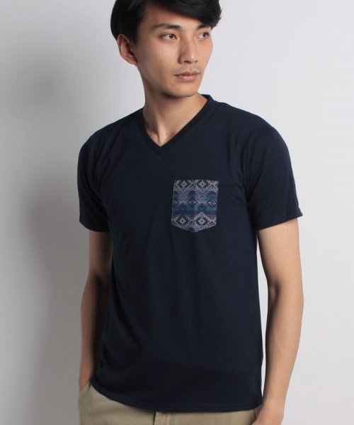 OUTDOOR PRODUCTS(アウトドアプロダクツ)/【OUTDOORPRODUCTS】ZEROSTAIN×Nano－tecポケットTシャツ/ネイビーI