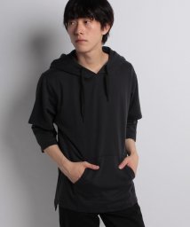 JEANS MATE(ジーンズメイト)/【NOBLE PRODUCTS】フェイクレイヤードプルパーカー/ブラック