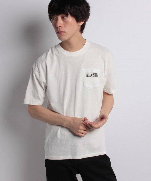 JEANS MATE(ジーンズメイト)/【CONVERSE】【CONVERSE】ワンポイントロゴTシャツ/ホワイト