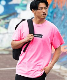 CavariA(キャバリア)/CavariA×MARK GONZALES【キャバリア×マークゴンザレス】ロゴプリントクルーネック半袖Tシャツ/ピンク