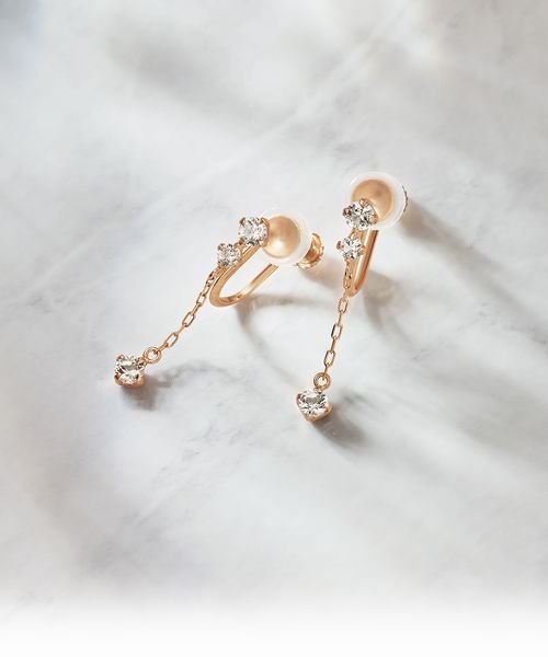 K10ピンクゴールドイヤリング 