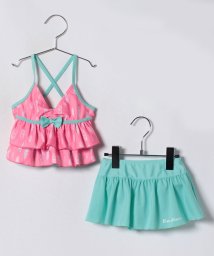 BENETTON (UNITED COLORS OF BENETTON GIRLS)(ユナイテッド　カラーズ　オブ　ベネトン　ガールズ)/ベネトンキッズ鳥柄タンキニセット・子供水着/ピンク