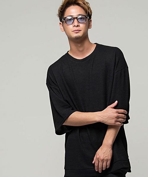 Vicci ビッグシルエットクルーネック5分袖ニットソー セーター メンズ サマーニット メンズ ブランド 大人 カジュアル ビッグシルエット ストリート系 大 ビッチ Vicci Magaseek